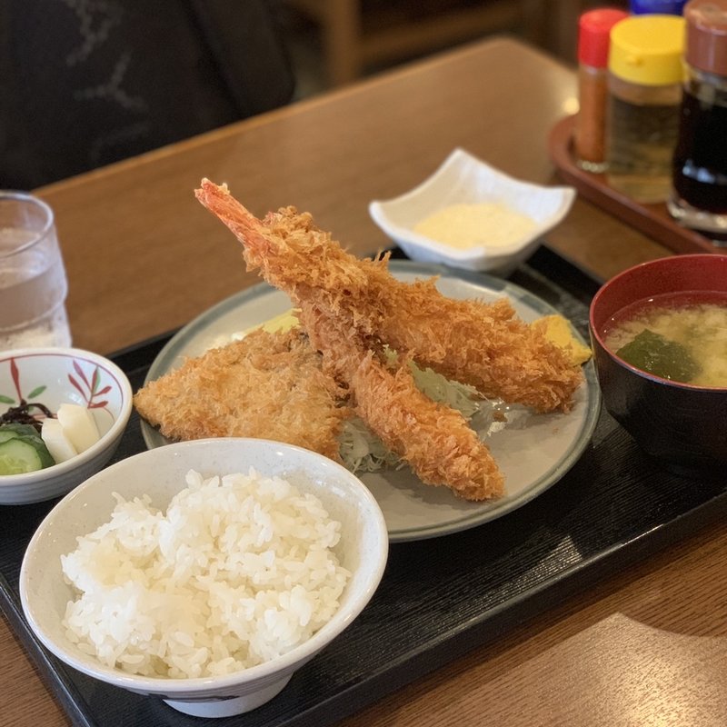 ミックスフライ+定食(ときわ食堂 （ときわしょくどう）)