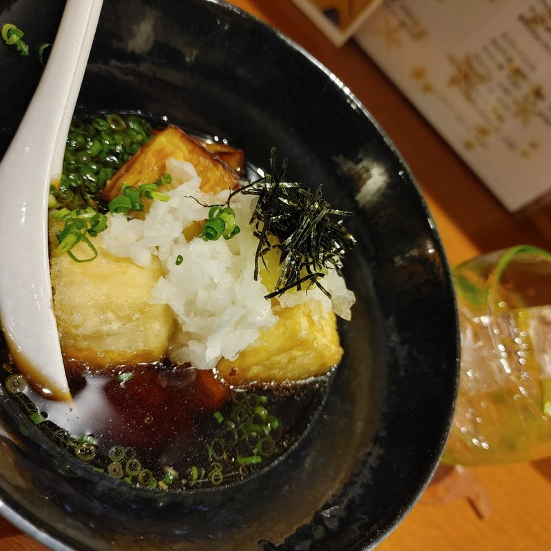 島豆腐と米ナスの揚げ出し豆腐(Aticoco)