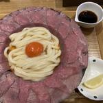 肉釜玉うどん(マルヨシ製麺所(蛍池))