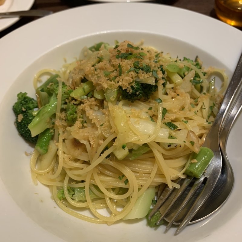 カラスミと旬野菜のペペロンチーノ(ヴェルデ)