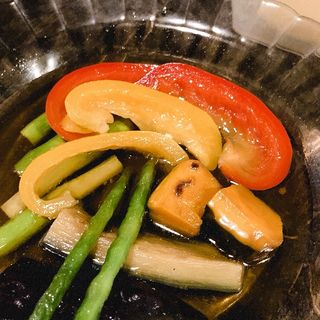 季節野菜の揚げ煮浸し(鉄板焼 zaza Casual Dining （テッパンヤキ ザザカジュアルダイニング）)