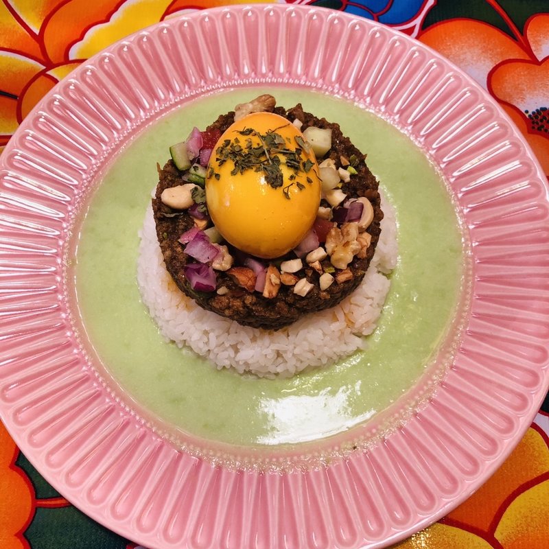 ポークドライカレーと枝豆のポタージュ(スパイスカレー43 （Spice curry 43）)