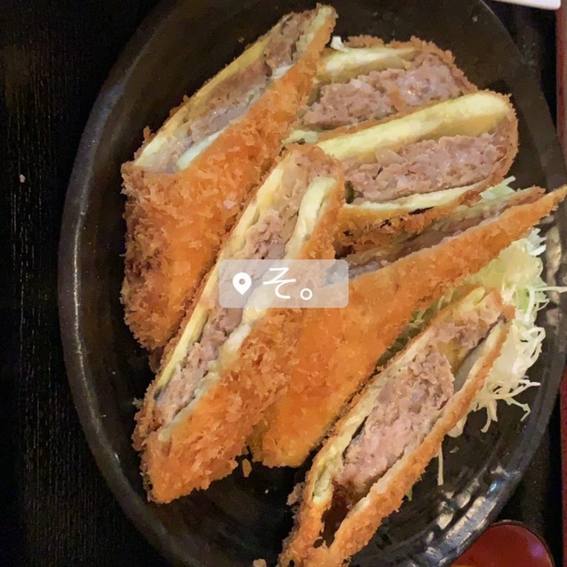 ナスとメンチのはさみ揚げ定食(そ。（そまる）)