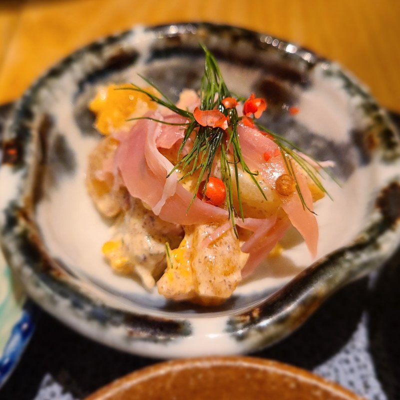 柿と生ハムのポテトサラダ(酒 秀治郎)