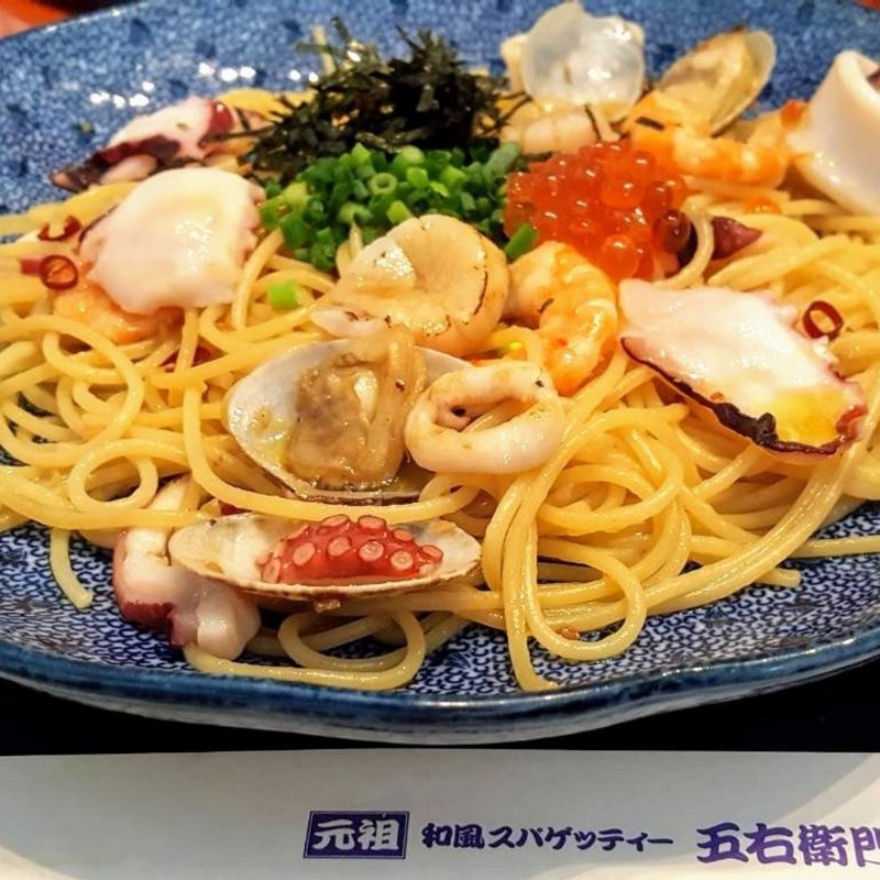 海の幸のよくばりスパゲッティー昆布だし醤油風味(洋麺屋五右衛門 港北店)