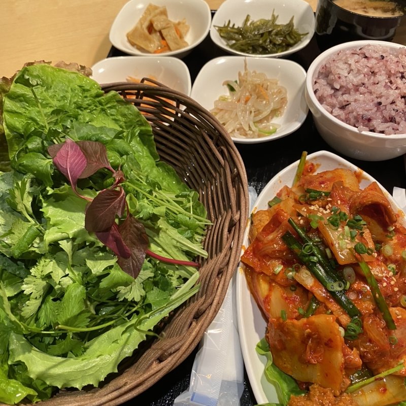 豚キムチサンパ定食(やさい村大地 赤坂田町通り店 )