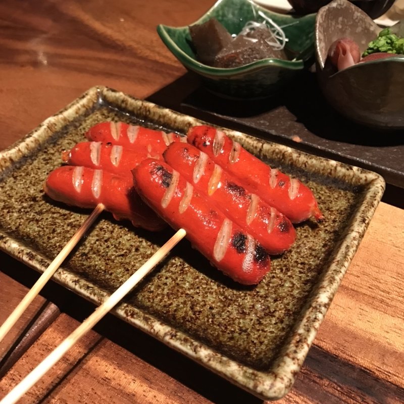 赤ウインナー(居酒屋 三盃)