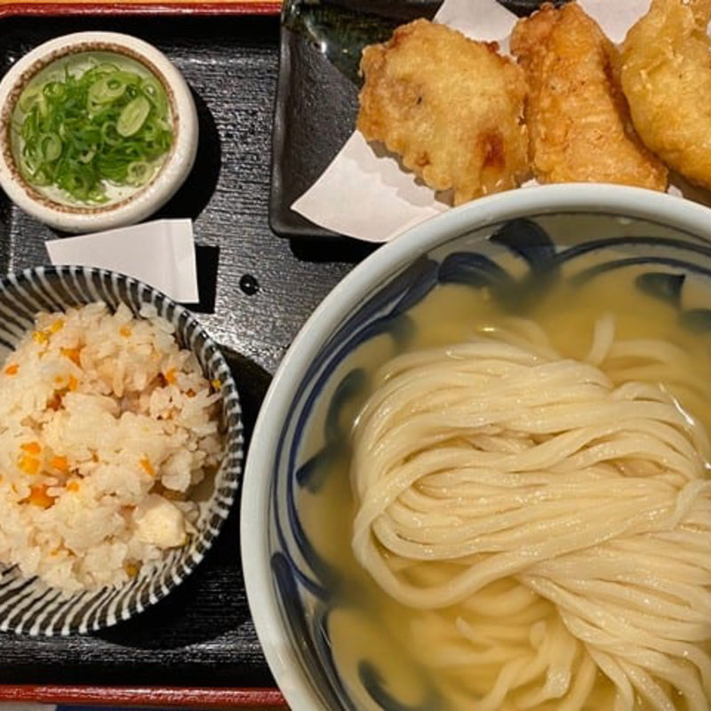 とり天うどんセット(やたがらす UDON（旧名：酒とうどん 一福）)