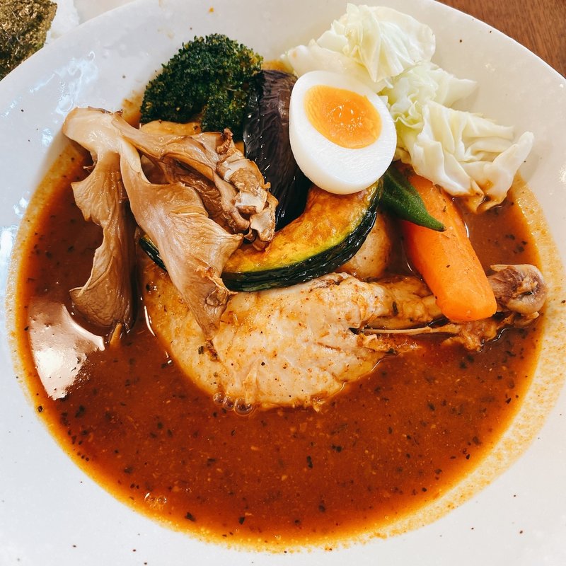 知床鶏野菜スープカレー(らっきょ)