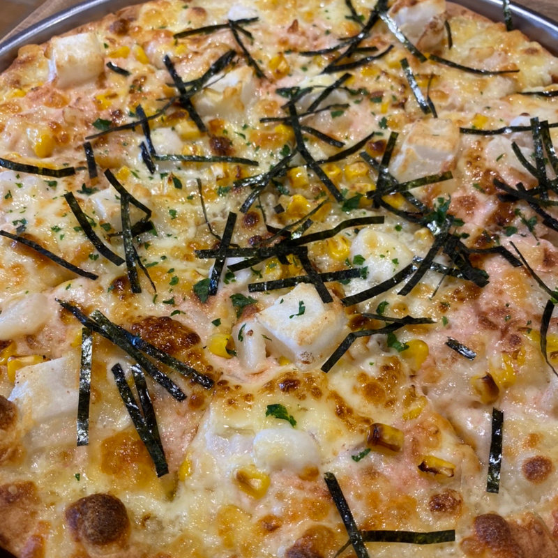 明太子とシーフードの和風ピザ(生パスタ専門店SPALA さいたま新都心店)