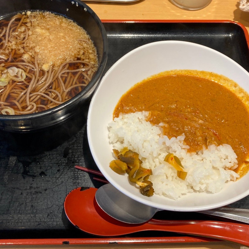 半カレー半たぬきそば(よもだそば 日本橋店)