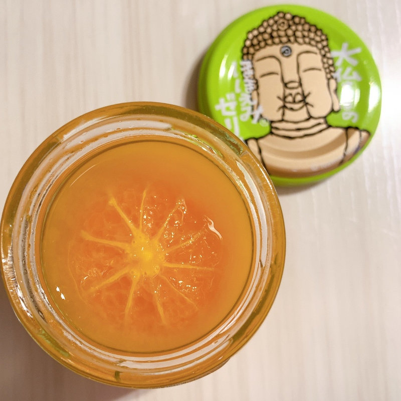 大仏さまのほほえみゼリーみかん(まほろば大仏プリン本舗本店プリンの森カフェ)