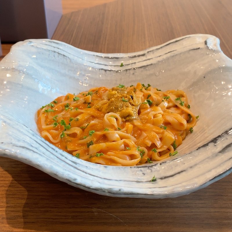 雲丹トマトクリームうどん(御うどん 光史)