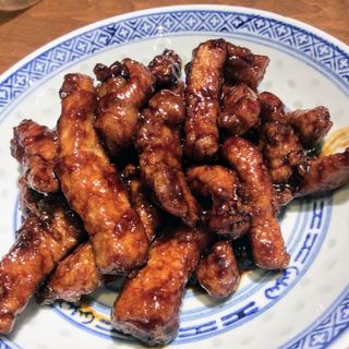 豚ロースの甘い黒酢炒め