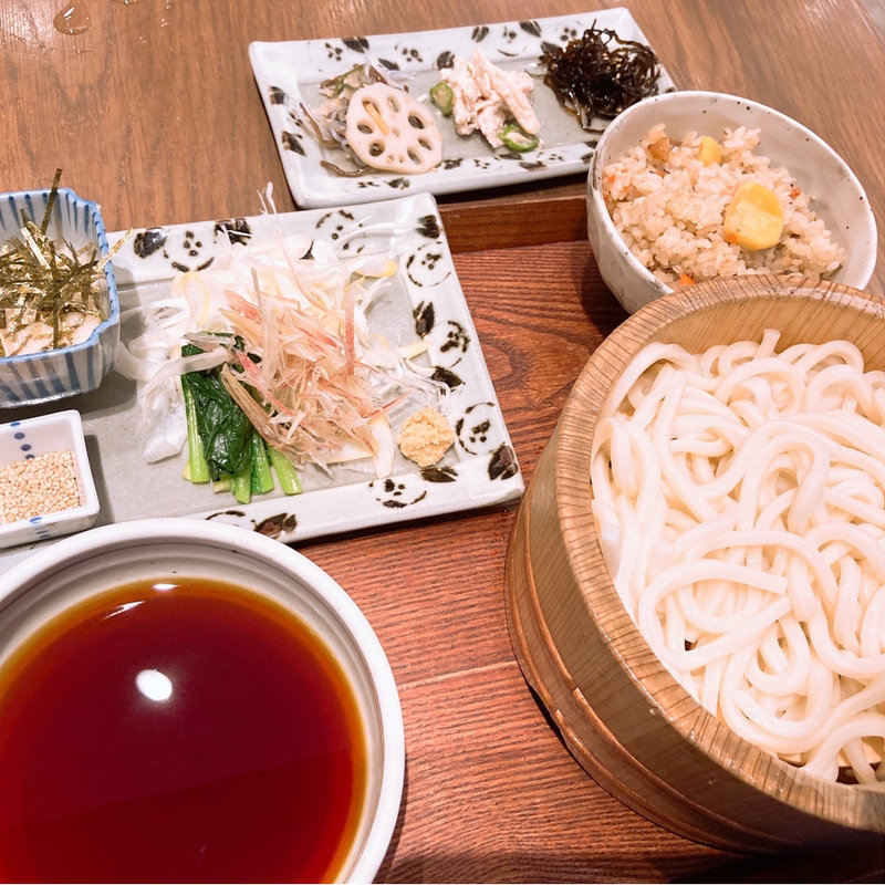 薬味たっぷりうどん定食(椿すずめ グランエミオ所沢)