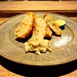 秋鮭と松茸のフライ 奈良漬けタルタル