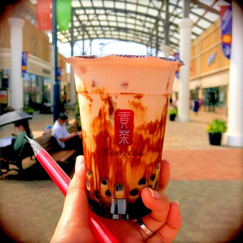 黒糖ミルクウーロン茶+タピオカ(Gong cha 酒々井プレミアムアウトレット店)