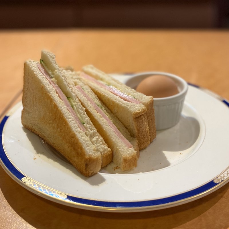 ハムトーストセット(珈琲紅茶処葉豆屋)