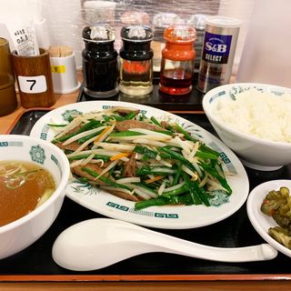 ニラレバ炒め定食(日高屋 稲田堤店)