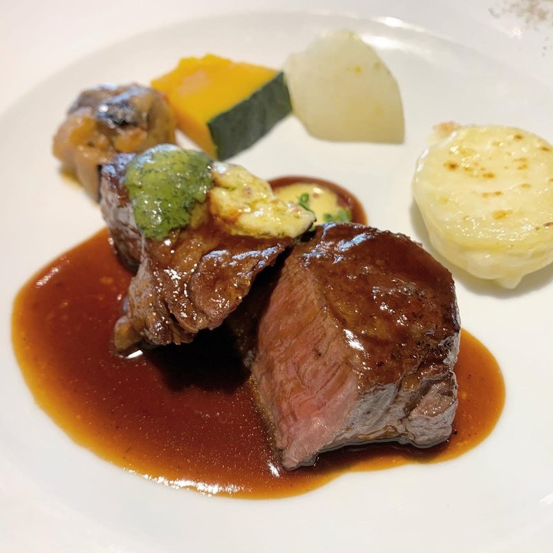 国産和牛サーロインのグリル赤ワインソース(テロワール ビストロ・ドゥ・カワバタ （TERROIR Bistro de Kawabata）)