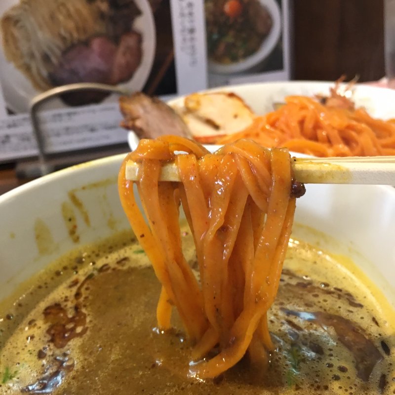 えび麺のカルテット えびカレーつけめん(期間限定) 大盛(ラーメン達磨食堂)