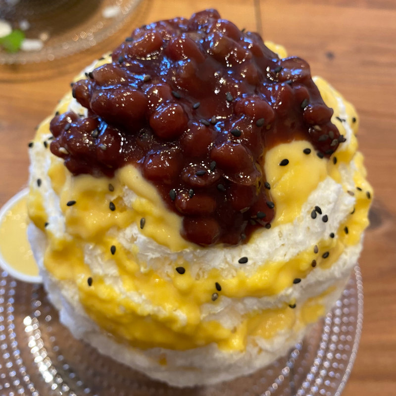 安納芋と安納芋のマスカルポーネミルク(南アルプス天然氷 ふわりひめ)