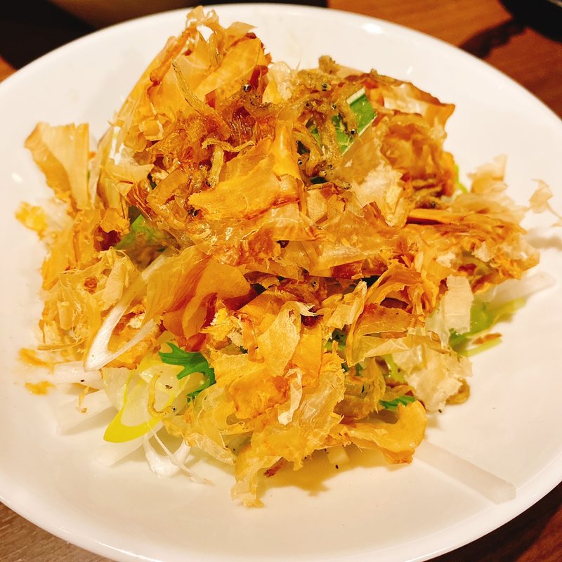 大根と水菜のカリカリちりめんサラダ(難波千日前 ハラミノカミサマ)