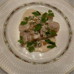 鮮魚と帆立貝のソテー ボルドー風ホワイトソースで