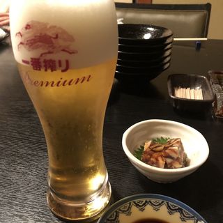 生ビール(季節料理 はくしか 中洲店)