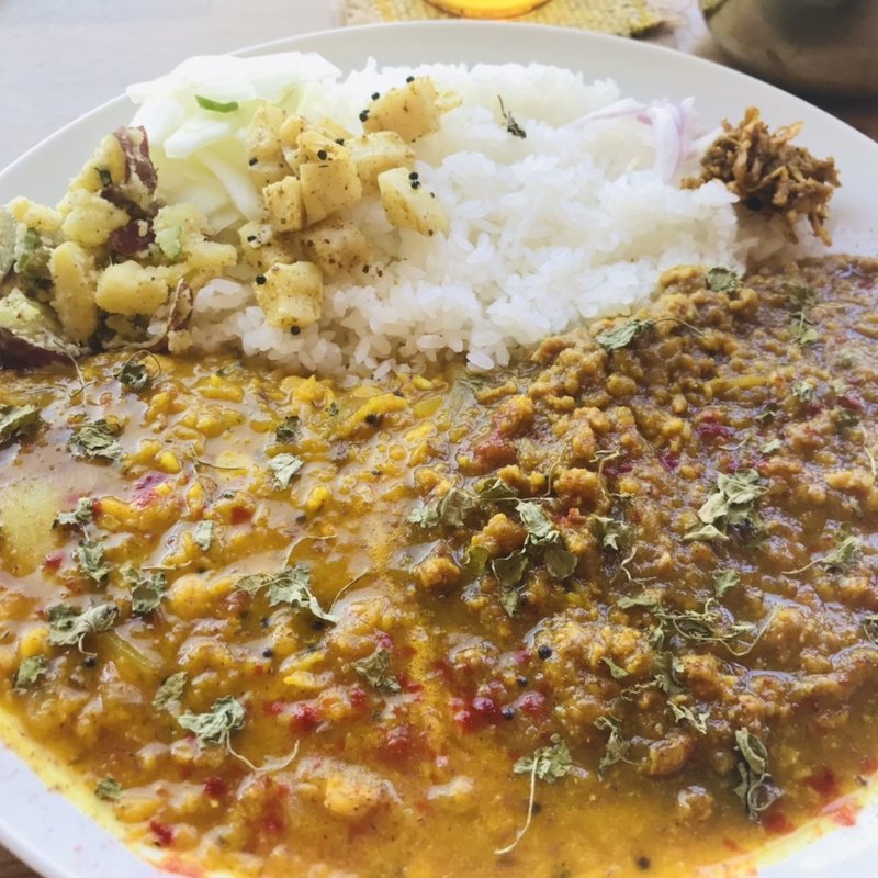 キーマと豆 2種盛り　スパイスおかず(ライス&カリー ラーマ)