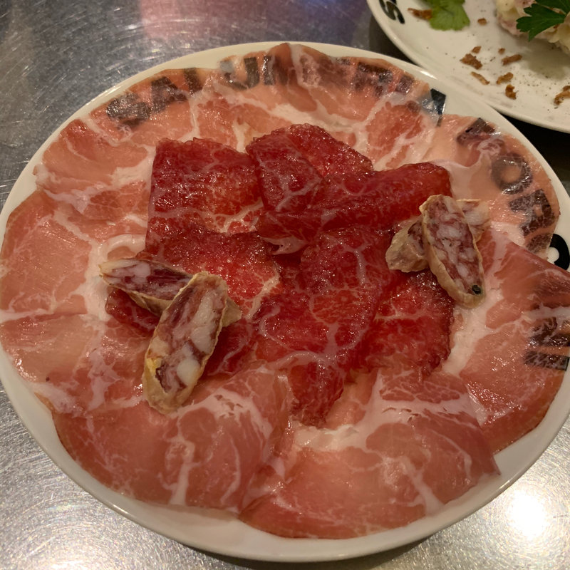 生ハムとサラミの盛り合わせ(サルメリアポルチーニ)