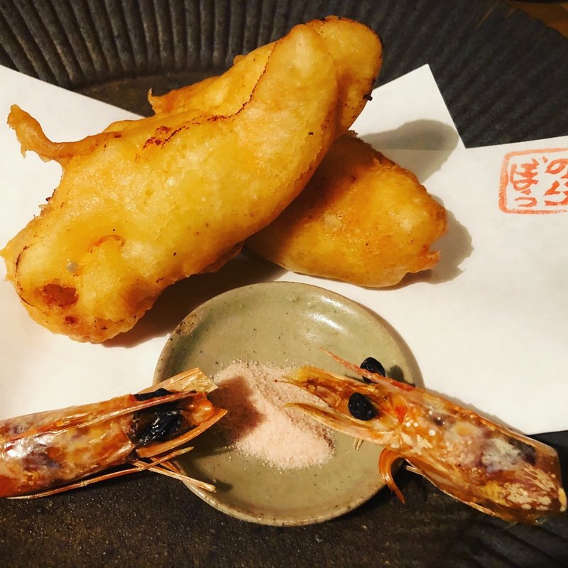 海老といちじくのフリット(たべごと屋 のらぼう)