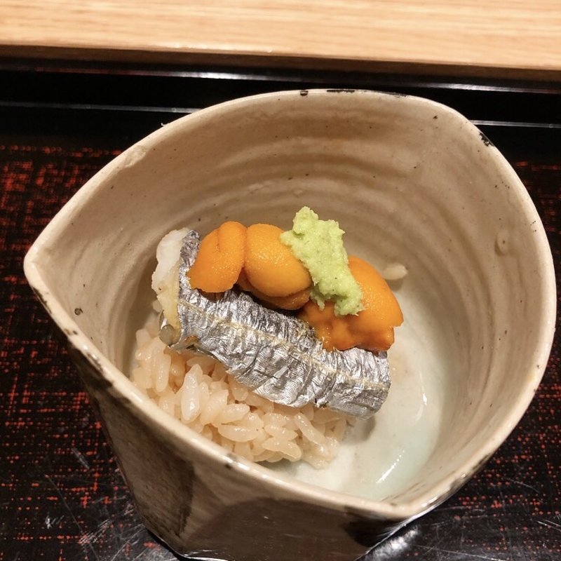 雲丹と太刀魚(鮨 鯛之鯛)