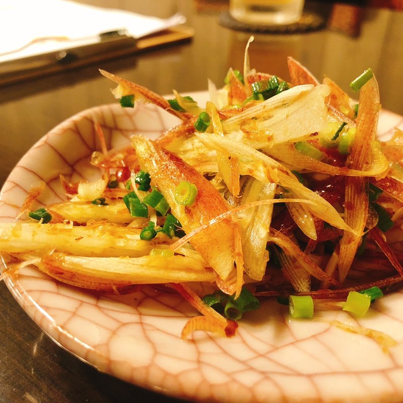 みょうがの三杯酢和え(きわだち)