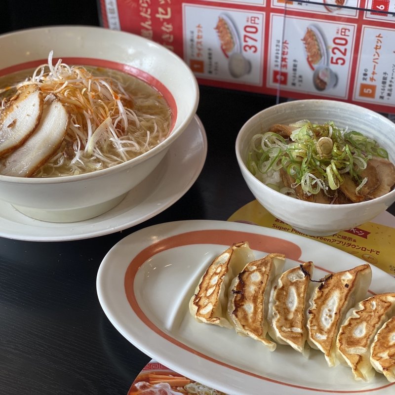 ねぎラーメン 塩、チャーシュー丼プレミアムセット(幸楽苑 千曲店 )