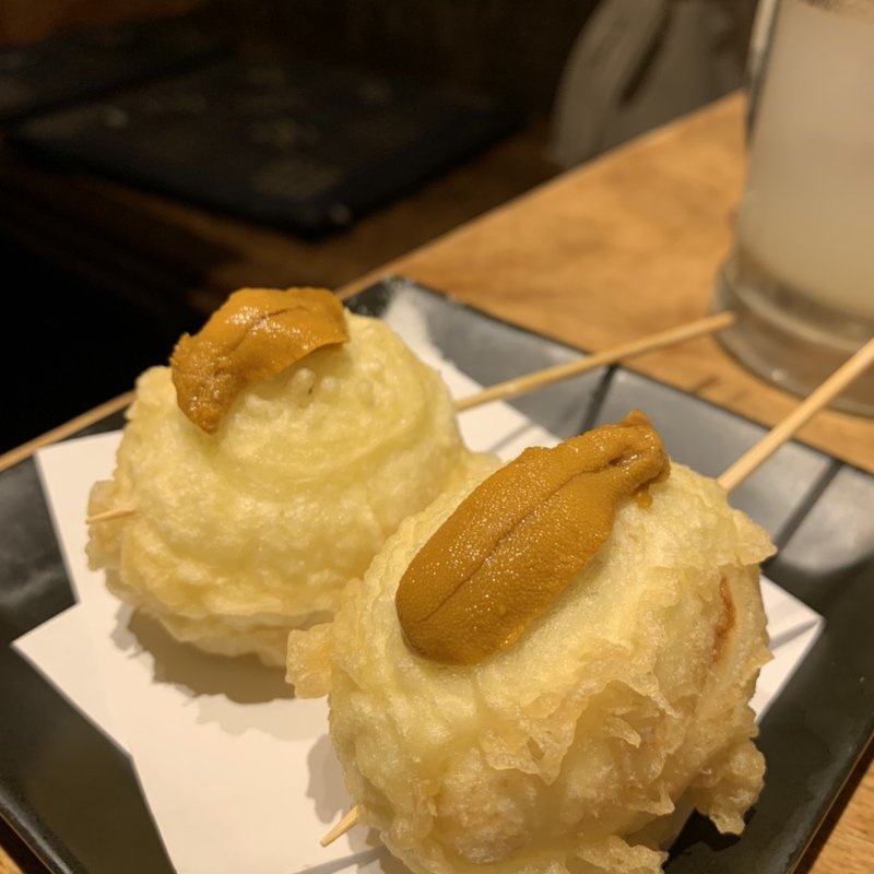 玉子ウニのせ串(道玄坂　漁)