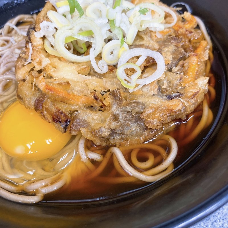 かき揚げ天玉そば(駅そば 道中そば 五反田)