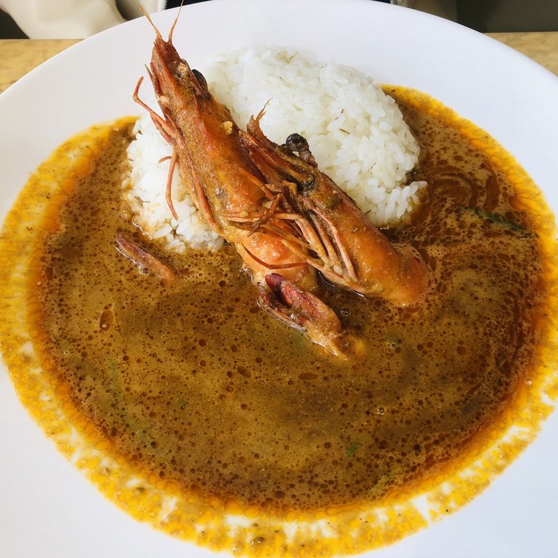 有頭海老と青唐辛子のカレー(すぱいす )