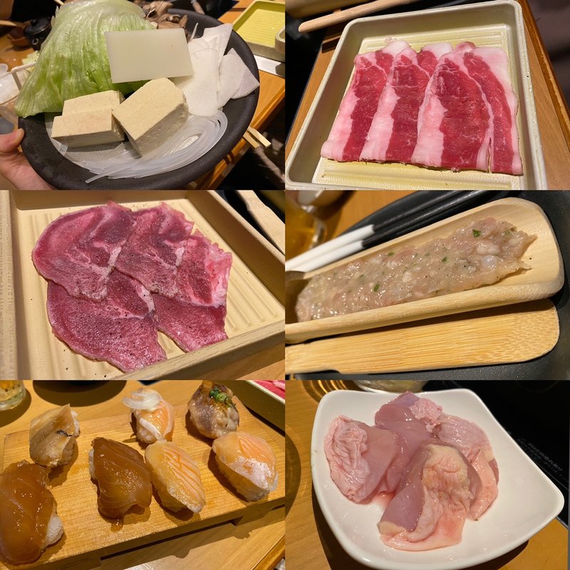 食べ放題コース　厳選牛とアンデス高原豚(しゃぶしゃぶ温野菜)