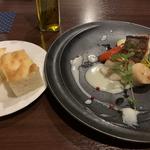 真鯛とホタテのポワレ+フォカッチャパン(山カフェレストラン KUREHA （クレハ）)