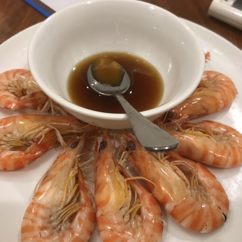 活車海老の紹興酒なんちゃら(華錦飯店)