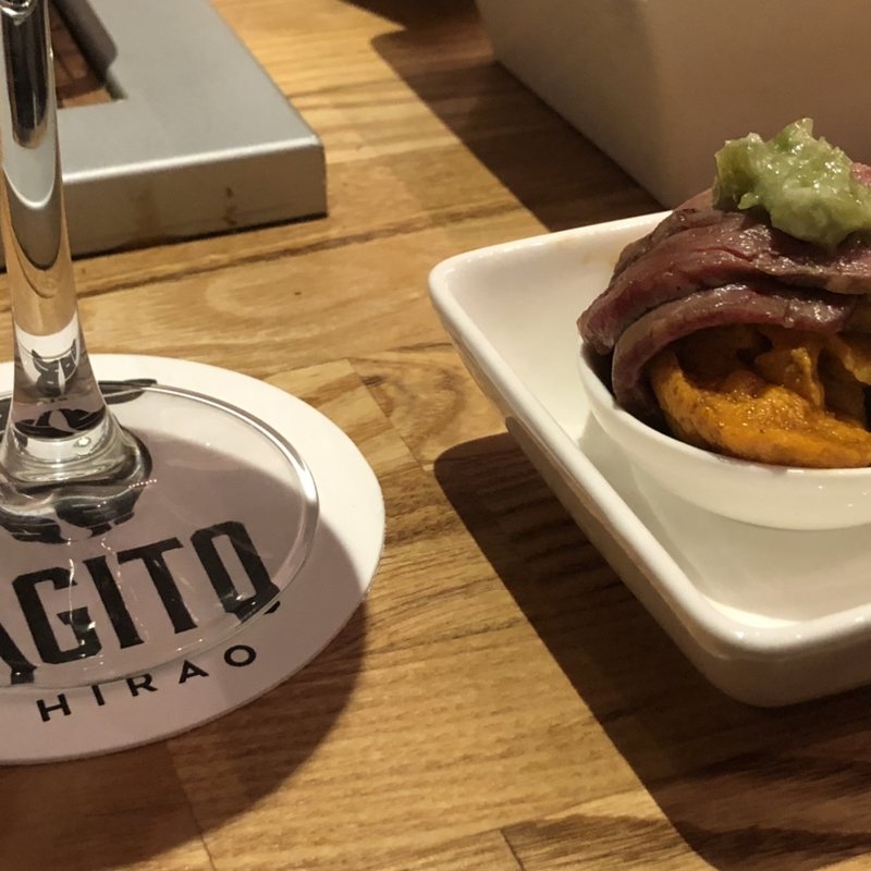 ウニの肉巻き(炭火焼肉バル AGITO HIRAO)