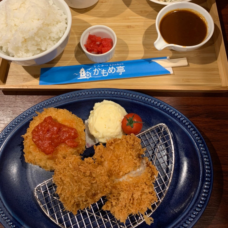 ヒレカツ&チキンカツ&自家製クリームコロッケ(とんかつkitchen かもめ亭)