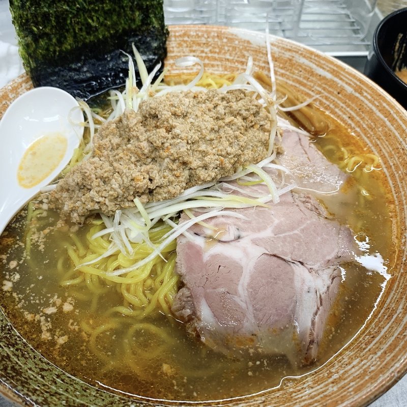 鮟肝出汁の塩ラーメン大盛り(覆麺 智 （ふくめん とも【旧店名】覆麺）)