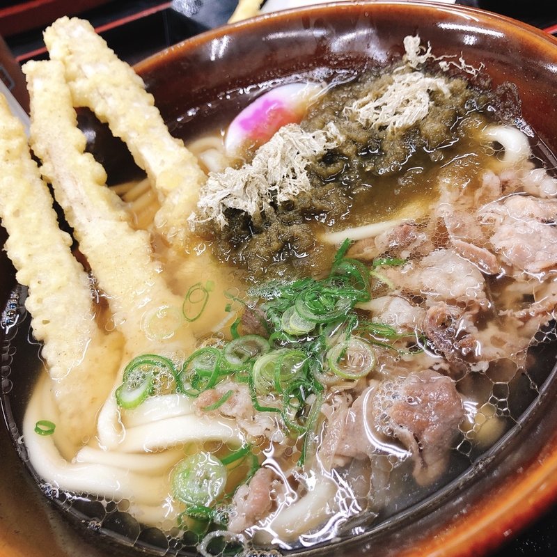 肉ごぼう天うどん(資さんうどん 魚町店)