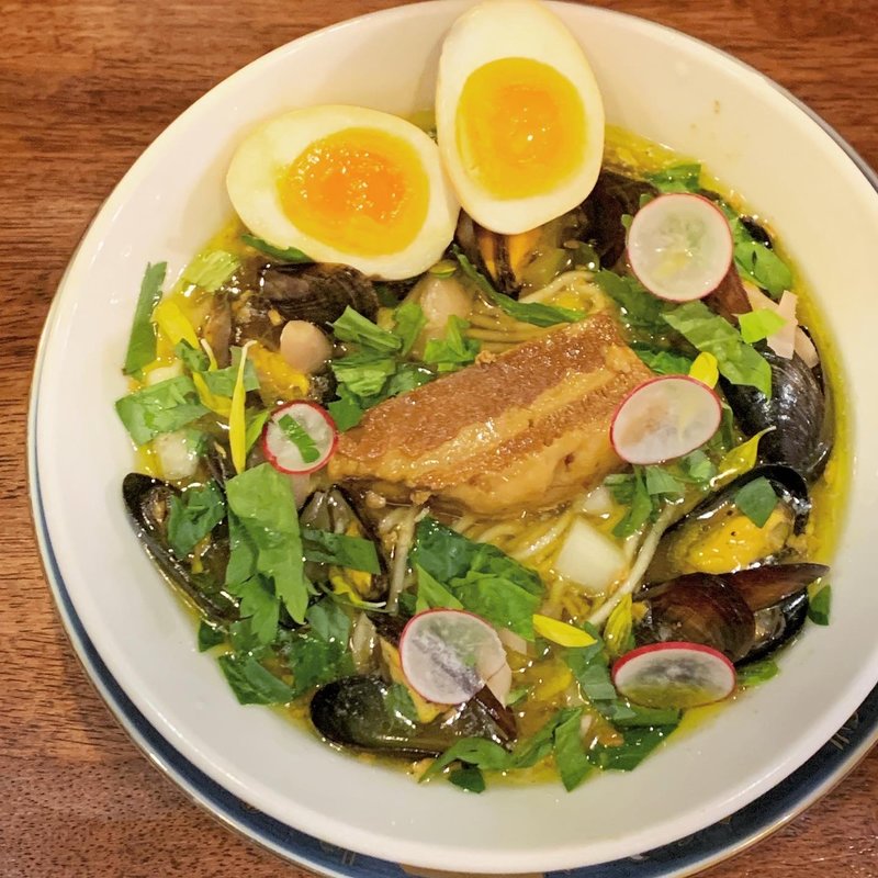 限定　モンサンミッシェル産 ムール貝の醤油らーめん(海老丸らーめん)