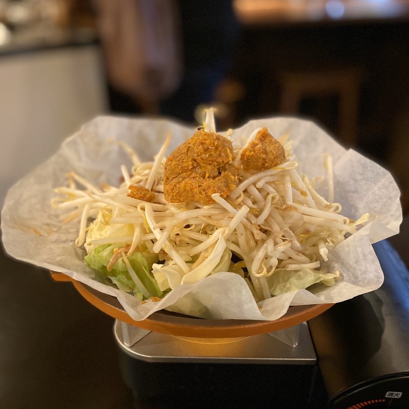 いたる屋の鶏ちゃん(台湾ミンチ、もやしトッピング)(いたる屋 池下店)