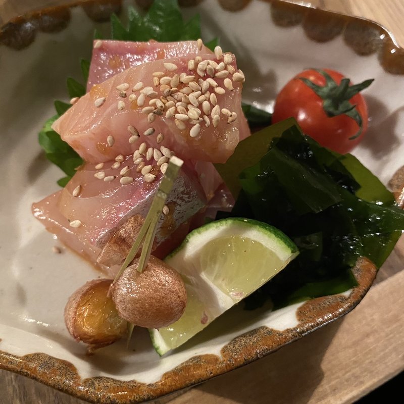 カンパチのお刺身(たべごと屋 のらぼう)