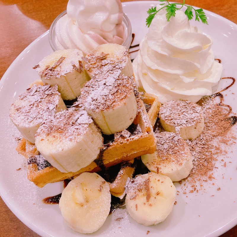 バナナチョコワッフル(伊豆高原ケニーズハウスカフェ サンシャイン池袋店)