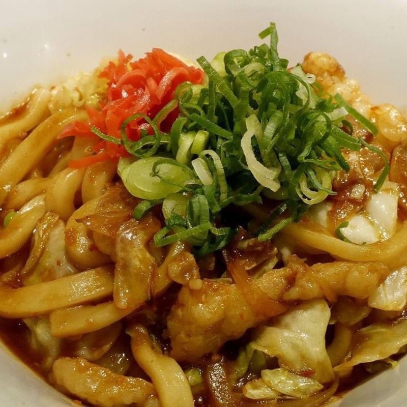 ホルモン味噌焼きうどん(うどん居酒屋 江戸堀)